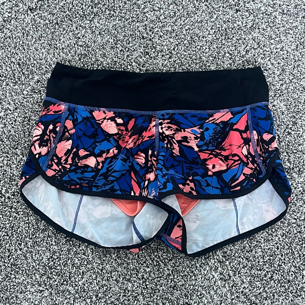 Lululemon Speed Short 3” Paint Storm Harbor Blue multi/Black